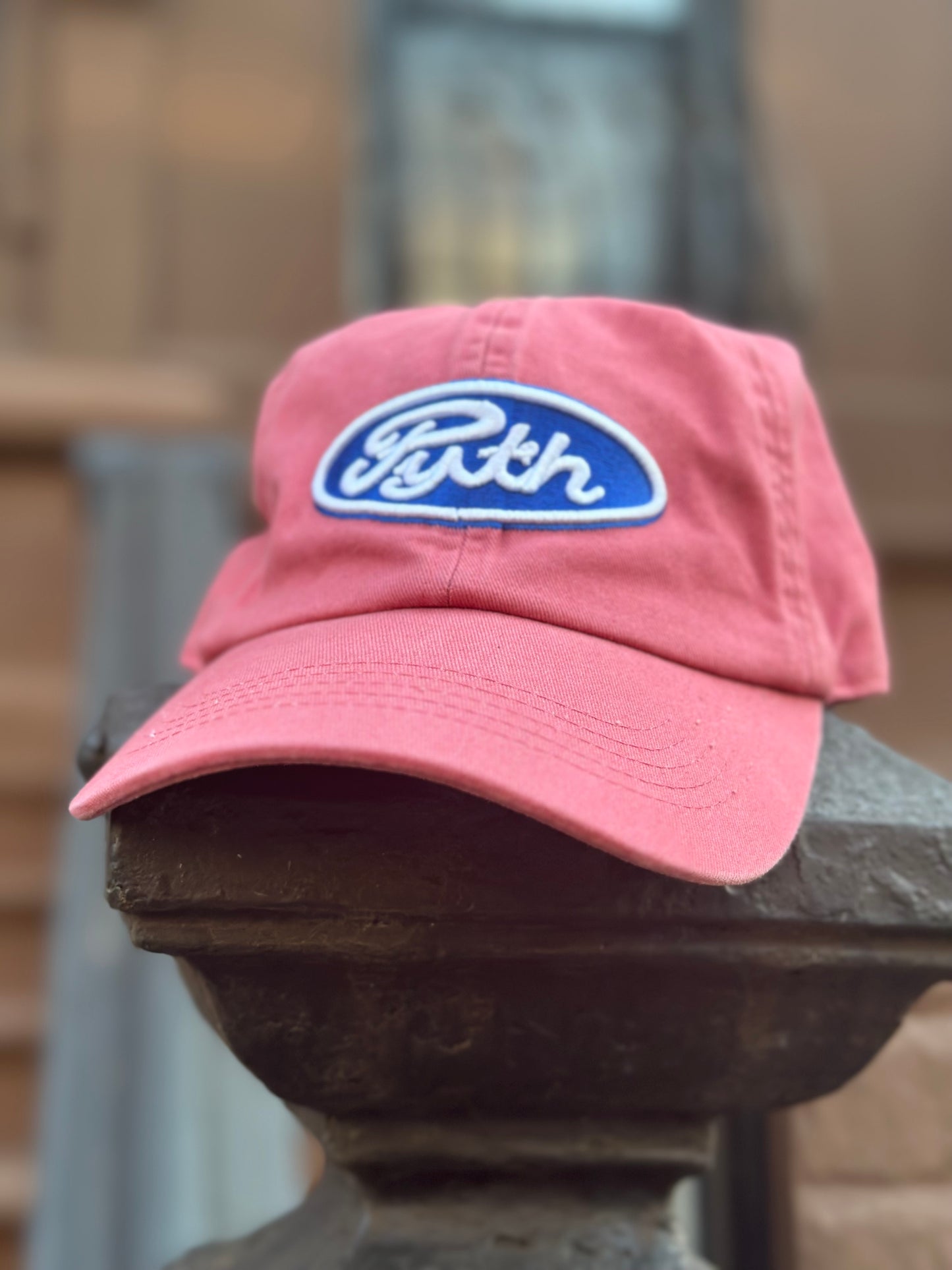 Burt Red '' Pyth" Logo cap by Pythagore's Goods